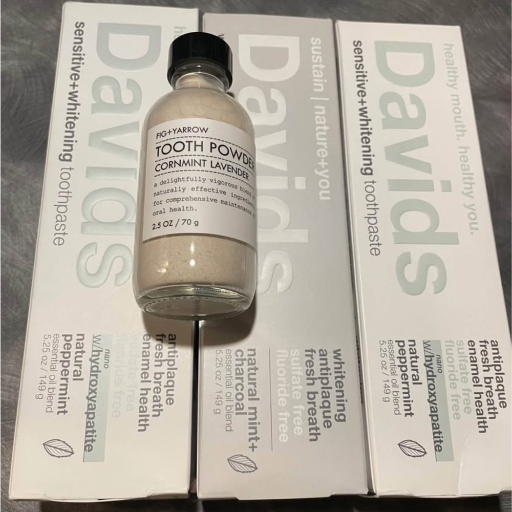 NWT natural organic toothpaste bundle, 3 full size David’s toothpastes + bonus